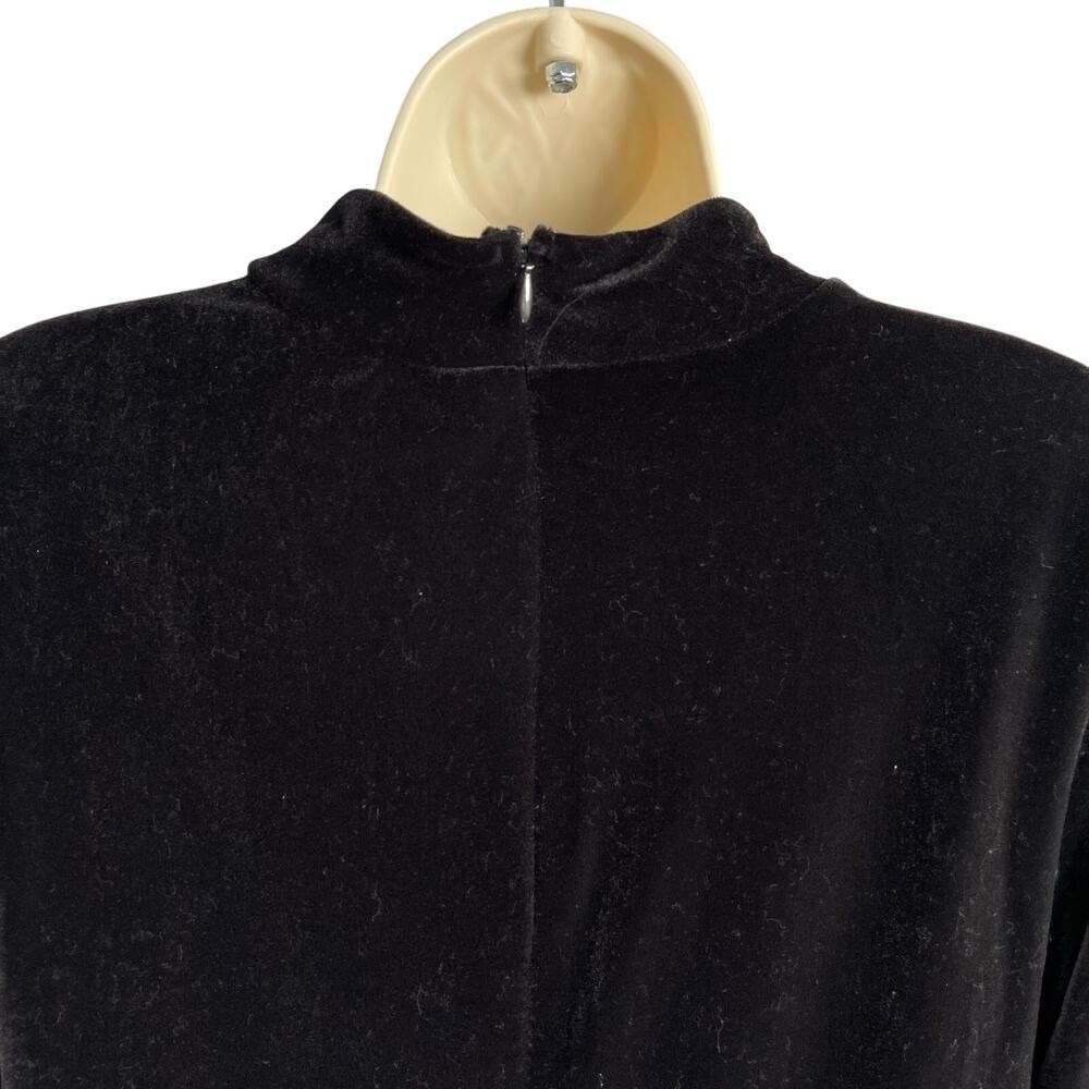 Express Dress Womens XL Black Velvet Velour Long Sleeve Mock Neck Maxi - Picture 4 of 9